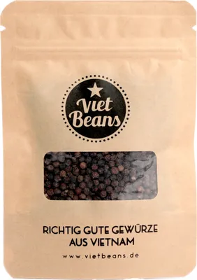 Produktbild von Phú Quốc Inselpfeffer - Ganze Pfefferkörner für die Pfeffermühle - Würzig und feurig – Exklusiver handgepflückter schwarzer Pfeffer – 50g