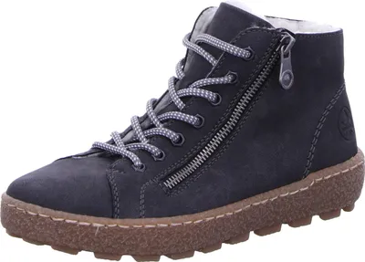 A single gray boot is shown against a white background.