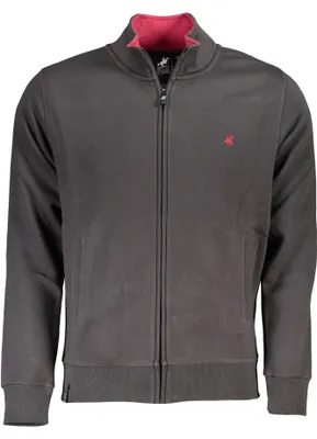Produktbild von Graues Herren-Sweatshirt mit Reißverschluss und Stickerei