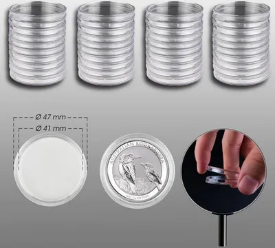 Produktbild von Prophila Collection 40 Münzkapseln 41 mm Kookaburra 1 Oz, Koala, 1 Oz, Panda Silber, 1 Oz, Britannia 1 Oz