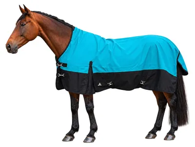 Produktbild von Outdoordecke Solano 1200D HN Aqua/Schwarz Größe (Pferdedecke) - 155 cm