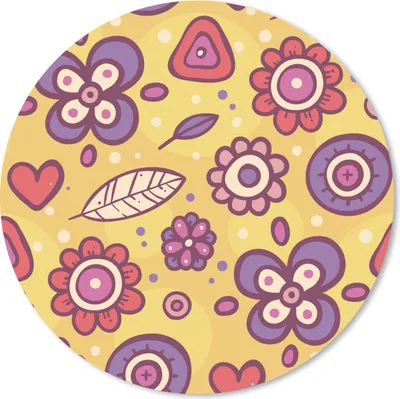 Produktbild von MuchoWow® Mauspad Mousepad Muster - Blumen - Lila - Orange 30x30 cm - Mousepads - Maus Mat - Pad - Mausunterlage - Tischunterlage - Schreibtischmatten