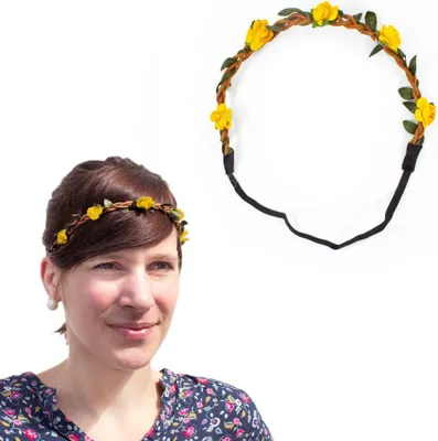 Produktbild von Oblique Unique Blumen Haarband Stirnband Haarschmuck Bohemia Kopfschmuck - gelb