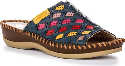Produktbild von Rieker Soft Slip On Webart Kreuz Sandale Synthetik Damen in Blau Multi – 7.5 UK - 41 EU - 9.5 US / Blue Multi