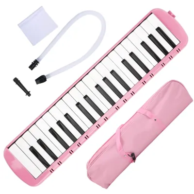 Produktbild von Melodica 37 Tasten Keyboard Blasmusikinstrument für Anfänger, professionelles Training, Pink