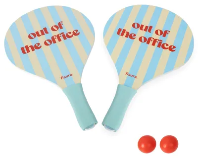 Immagine prodotto di Fisura – Set di racchette da spiaggia "Out of the Office", set di palloni da spiaggia in legno