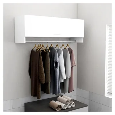 Produktbild von Kleiderschrank Weiß 100x32,5x35 cm Holzwerkstoff