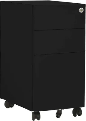 Produktbild von Aktenschrank mit Rollen Schwarz 30x45x59 cm Stahl