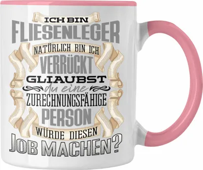 Produktbild von Trendation - Ich Bin Fliesenleger Tasse Geschenk Geburtstag Lustiger Spruch Fliesenleger Geschenkidee (Rosa)