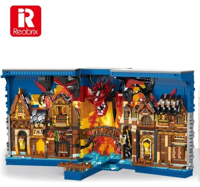 Obrázok produktu pre Reobrix 66035 Škócia, kniha 3.398 dielov Pán prsteňov s osvetlením Stavebnicové kocky Stavebné kocky