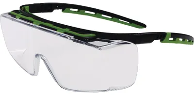 Immagine prodotto di Occhiali di sicurezza Kubik EN 166 EN 170 aste nero/verde, lenti chiare PC PRO FIT