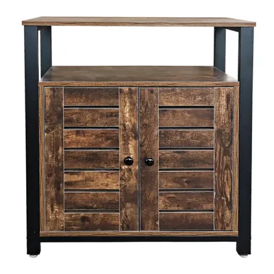 Immagine prodotto di Credenza a muro in stile industriale vintage, design grintoso - libreria e mobile contenitore in metallo e legno