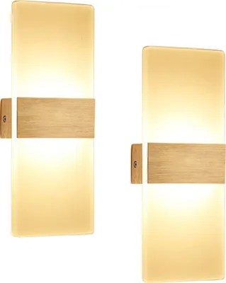 Produktbild von Peviasot 2 Stueck LED Wandleuchte innen 12W Modern Wandlampe Acryl Wandbeleuchtung fuer Wohnzimmer Schlafzimmer Treppenhaus Flur,Warmweiss