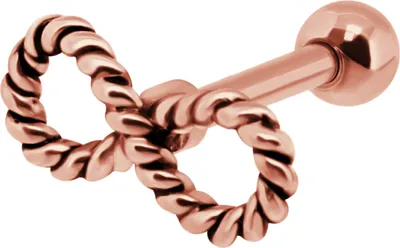 Produktbild von Seil Ohrring Helix Ohrpiercing 925 Sterling Silber Unendlichkeit in verschiedenen Farben Material - Silber rosévergoldet Verschlusskugel - 3 mm