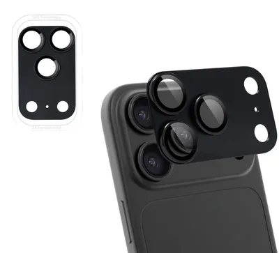 Obrázek produktu pro Ochranné sklo na fotoaparát pro iPhone 18 Pro / 17 Pro – balení 2 kusů – barva: černá