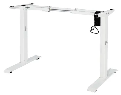 Elektrisch höhenverstellbarer Schreibtisch, weiß, 85-129 cm breit