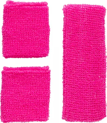 Produktbild von Neon Schweißband Set Pink als Kostümzubehör für Bad Taste und 80s Parties
