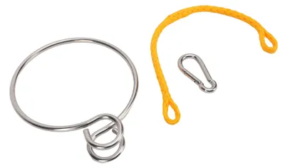 Imagen del producto de Anillo de rescate para embarcaciones, acero inoxidable 316, 6 mm. Sistema de anillo de asistencia para rescate marítimo, con cuerda y mosquetón, para yates