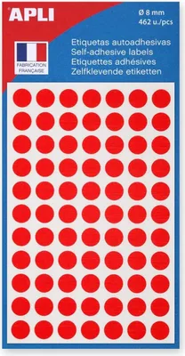 Produktbild von APLI Markierungspunkte Durchmesser: 8 mm rund rot 462 Stück