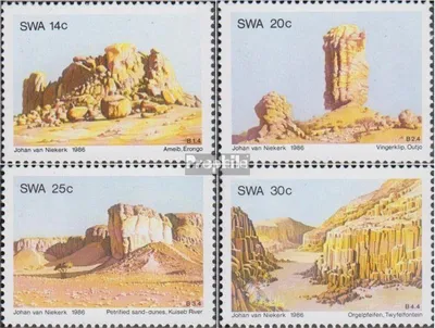 Produktbild von Briefmarken Namibia - Südwestafrika 1986 Mi 588-591 (kompl.Ausg.) gestempelt Felsformationen
