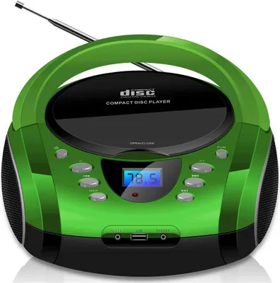 Produktbild von Przenośny odtwarzacz CD Cyberlux | USB | radio FM | 20 gniazd pamięci | AUX IN | gniazdo słuchawkowe | radio dla dzieci | radio CD | boombox | zielony