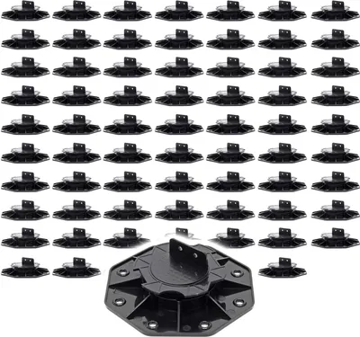 Image de XPOtool Lot de 70x Plots de terrasse – Charge 2700 kg – Hauteur réglable 18-25 mm – en PP – Pieds de support pour Lames Dalles Lambourdes