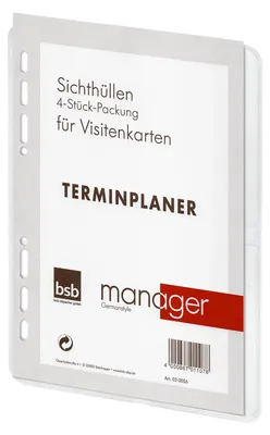 Produktbild von bsb Sichthüllen für Visitenkarten A5