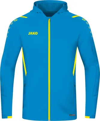 Produktbild von JAKO Unisex Kapuzenjacke Challenge, Farbe:JAKO blau/neongelb, Größe:L