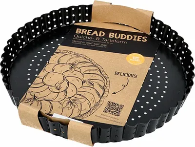 Immagine prodotto di Birkmann Bread Buddies Quiche- & Tarteform, Backform, Quicheform, Perforiert, Karbonstahl, Ø 25 cm, 331105