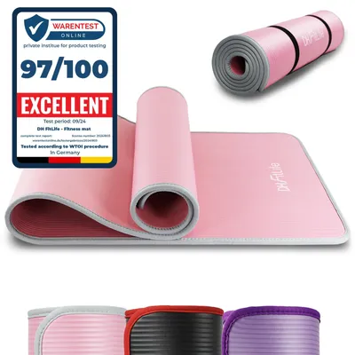 Obrázok produktu pre Silná, protišmyková podložka na cvičenie, 183x61x1 cm - 10 mm hrubá, šetrná k kĺbom a tlmivá
