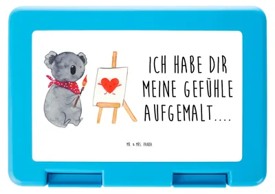 Produktbild von Mr. & Mrs. Panda Bentobox Koala Künstler - Weiß - Geschenk, Snackbox, Liebesgeschenk, Liebe, Vorratsbehälter, Zeichnen, Bento Box, Vesperbox, Gefühle, Lunchbox