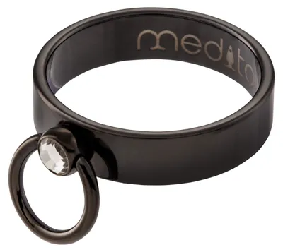 Produktbild von meditoys - 'Ring der O' mit Original Kristal aus Wattens CRYSTAL in PVD Black -