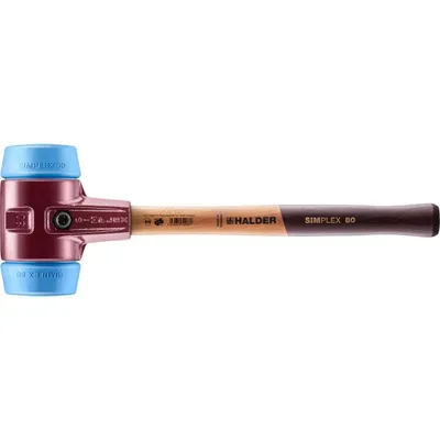 Produktbild von HALDER SIMPLEX Schonhammer Ø 80 mm TPE-soft blau mit Tempergussgehäuse