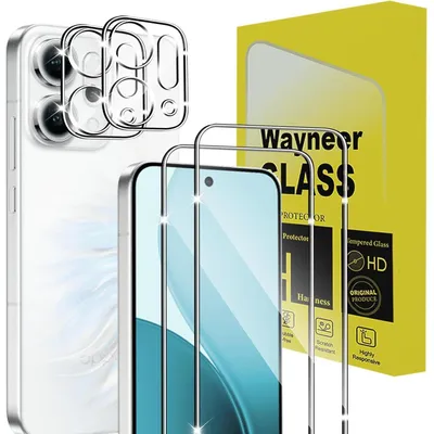 Productafbeelding van Beschermfolie-set voor de OPPO Reno 14, bestaande uit 2 displayschermen en 2 camera beschermers, met een hardheid van 9H en HD-kwaliteit