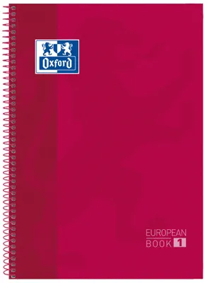 Produktbild von Oxford Collegeblock European Book 1 DIN A4+ kariert rot 80 Blatt