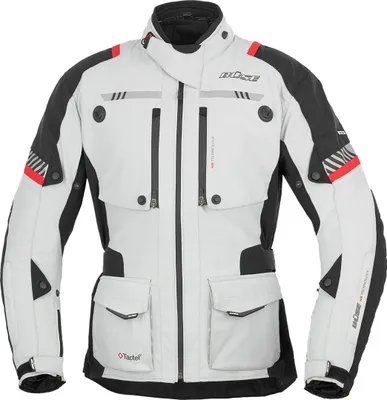 Zdjęcie produktu dla Kurtka motocyklowa Toursport jasnoszara/czerwony 48
