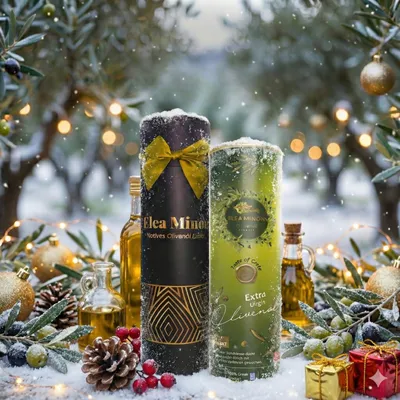 Produktbild von Extra Natives Olivenöl Geschenkset | 0,75L Kanister im edlen Zylinder-Geschenkverpackung, Premium Olivenöl aus Kreta | Geschenk zu Weihnachten