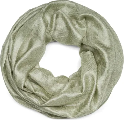 Produktbild von styleBREAKER Damen Loop Schal leicht und seidig mit Glitzer in Unifarben, Schlauchschal, Tuch 01016214