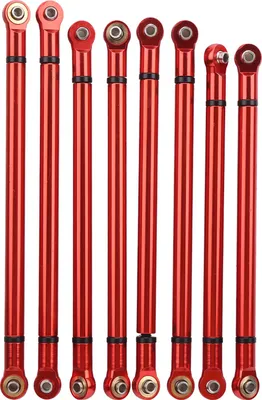 Image de Kit de 8 barres de traction métalliques Pièces modifiées pour Aixal SCX10 1/10 Simulation Crawler CarRed