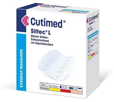 Produktbild von 10x Cutimed Siltec L, 10 : 10 cm, | Packung (12 Wundauflagen)