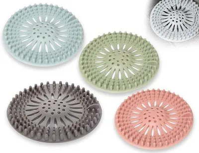 Produktbild von Silikon Haarstopper für Badewanne - 4 Stücke - Schutz vor Haar - Badfilter - Haarzeef für Bad und Dusche