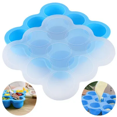 Produktbild von Silikondeckel mit 9 Löchern, Silikon-Babynahrungsergänzungsmittel in einer Aufbewahrungsbox mit Deckel, Box für Nahrungsergänzungsmittel
