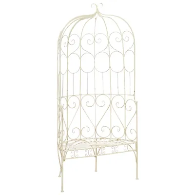 Produktbild von Gartenbank 95 cm Eisen Antik Weiß