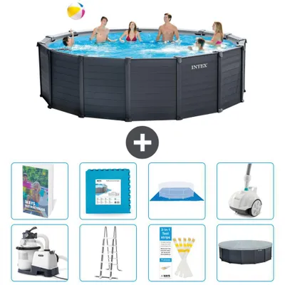 Produktbild von Graphite Panel Pool Rund - 478x124 cm - 9-teilig  S531