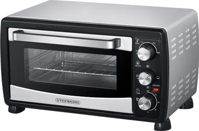 A Steinborg minibackofen is shown from a front-side angle against a white background.