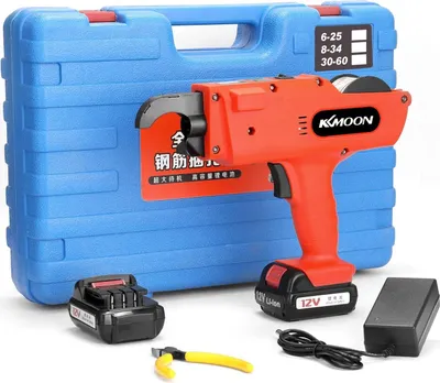 Obrázek produktu pro Vázací stroj na výztuž, bezkartáčový motor, 12V duální baterie, zástrčka EU