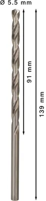 Immagine prodotto di Punta per metallo, HSS-G, DIN 340, diametro mm: 5,5, pezzi per confezione: 5