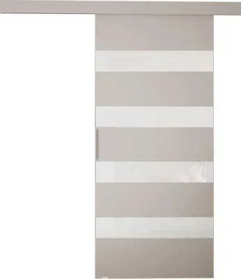 Produktbild von MIRJAN24 Schwebetür Rubi V, Stilvoll Zimmertür, Praktisch Wohnzimmer Tür vom Hersteller (Farbe: Cashmere / Weiß Lacobel)