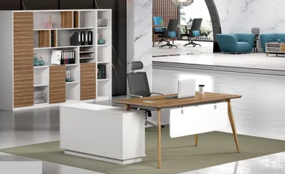 Produktbild von Schreibtisch Büro Set Wandregal Regal Schrank 2 tlg Büro Zimmer Einrichtung neu