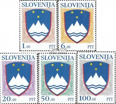 Produktbild von Briefmarken Slowenien 1992 Mi 8-12 (kompl.Ausg.) postfrisch Staatswappen